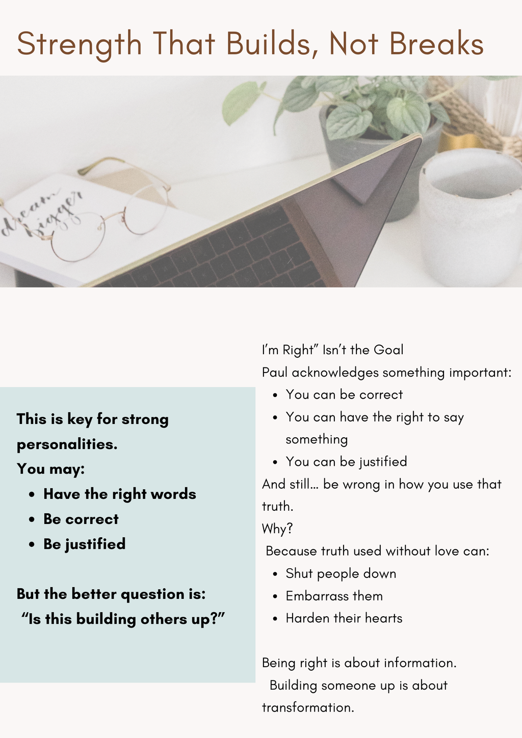 Strong Personality, Loving Heart Bible Study